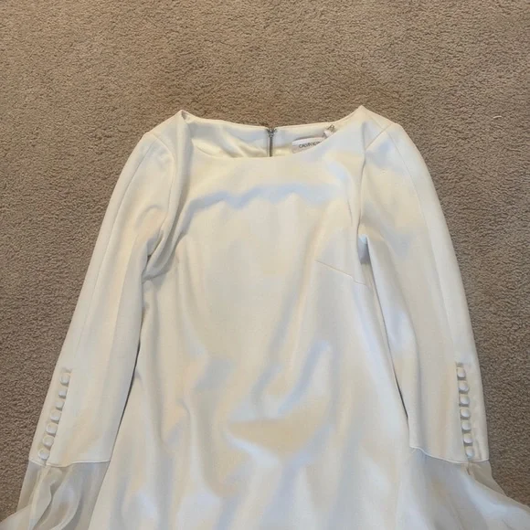 White Calvin Klein graduation dress